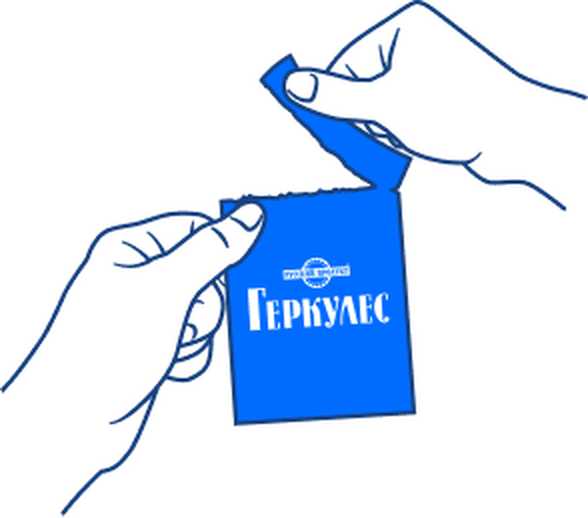 Открыть пакетик каши